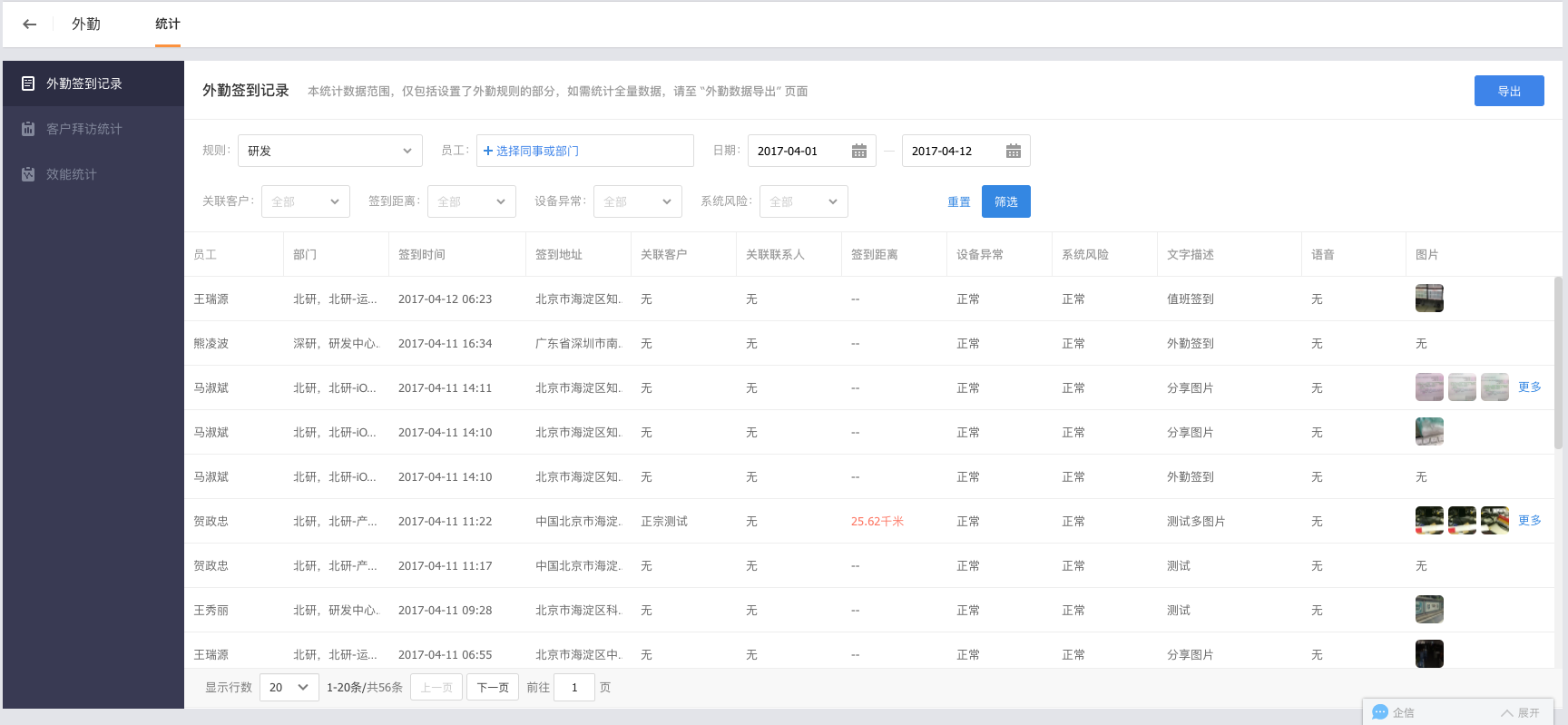 外勤統(tǒng)計